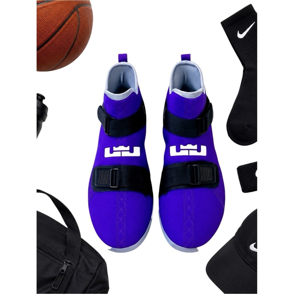 Nike LeBron Soldier 13 SFG Court Purple Black White Men's Size 7.5 Shoes in EUC